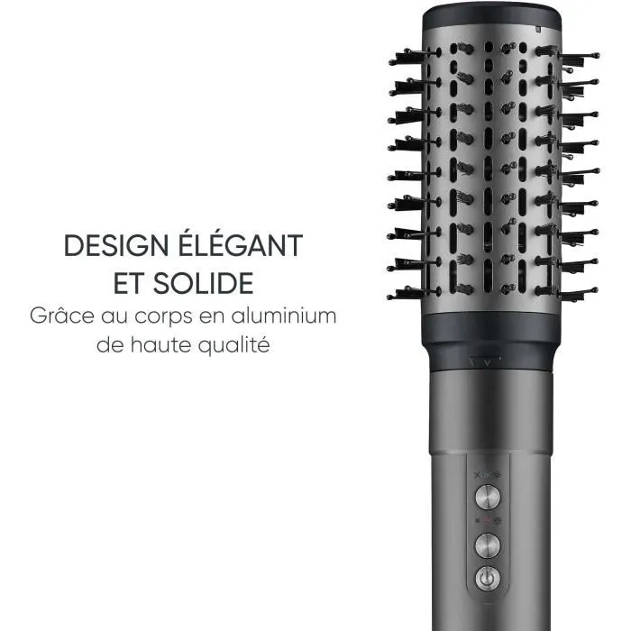 Severin Multistyler 5-en-1 - Brosse coiffante ionique avec moteur BLDC 1500 W - 5 embouts interchangeables (brosse ovale, brosse plate, brosses rondes, concentrateur) - Gris et noir