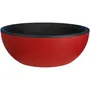 Riviera Pot de fleurs rond - Polypropylène - Granit rouge - Diamètre 40 cm, Hauteur 15 cm