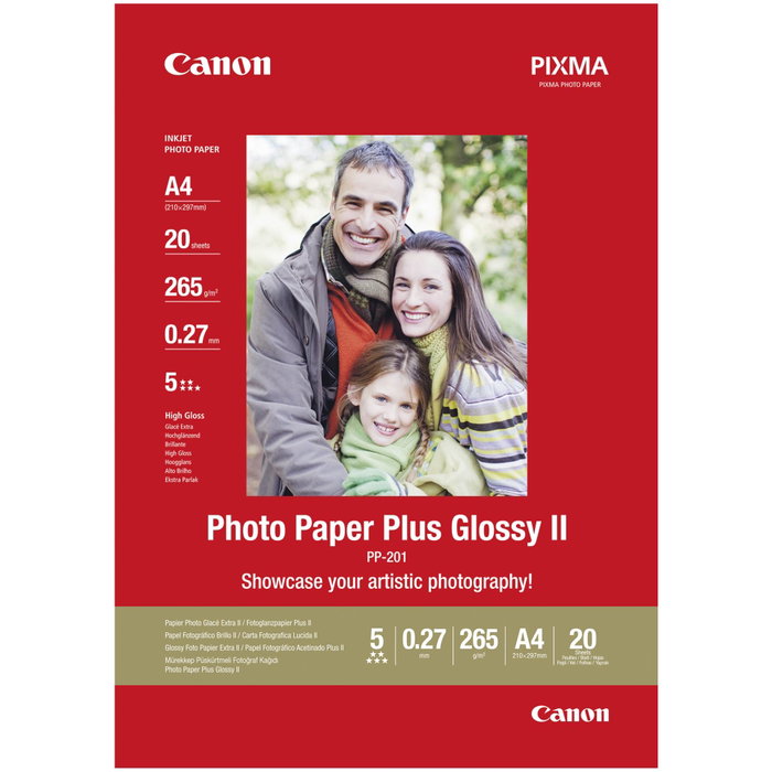 Canon Papier photo brillant PP-201 A4 20 feuilles