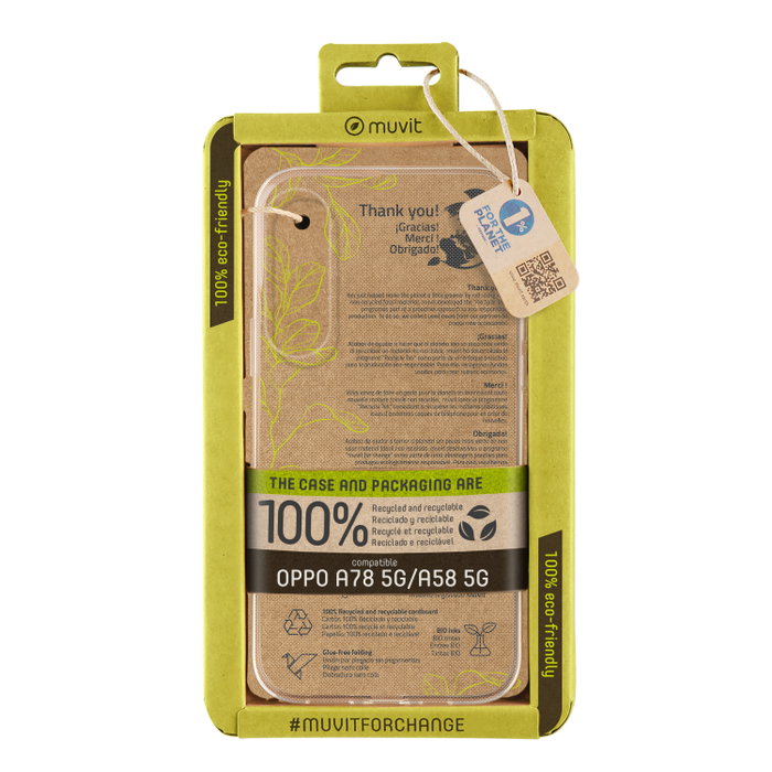 Muvit Coque Recycletek pour Oppo A78 - Protection recyclée écoresponsable Muvit Coque Recycletek pour Oppo A78 - Protection recyclée écoresponsable