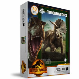 SD TOYS Puzzle 3D Triceratops Jurassic World - 100 Pièces - Dimensions Assemblé: 23 x 31 cm