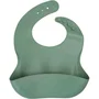 Thermobaby Lot de 2 Bavoirs en Silicone Étanches et Réglables avec Poche - Vert Cactus et Jaune Miel pour Bébé, Entretien Facile