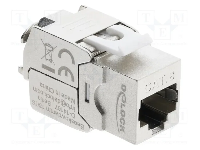 DELOCK Module RJ45 Keystone Cat 8.1 Argent DELOCK Module RJ45 Keystone Cat 8.1 Argent