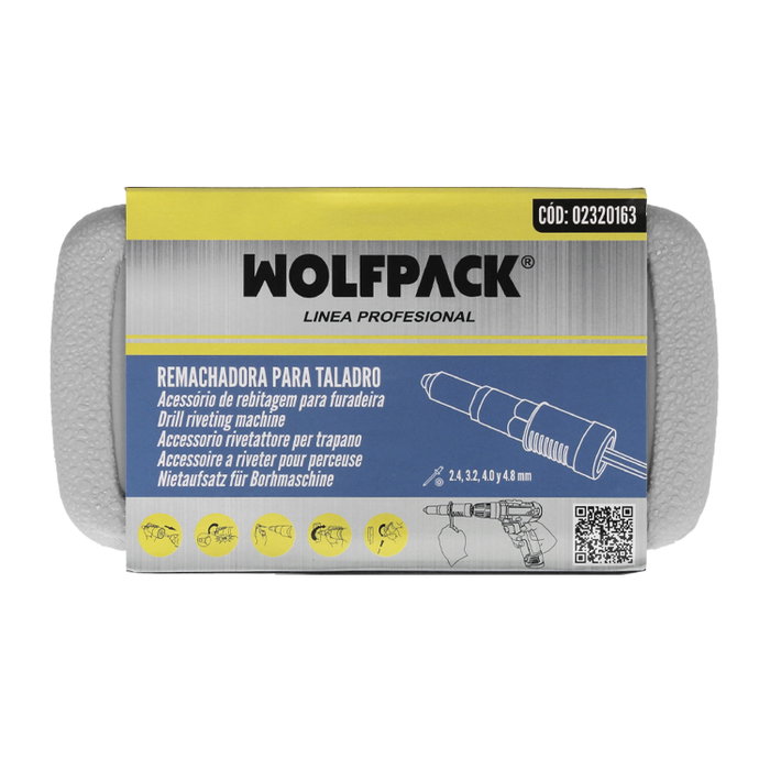 WOLFPACK LINEA PROFESIONAL Kit Remachadora Para Taladro