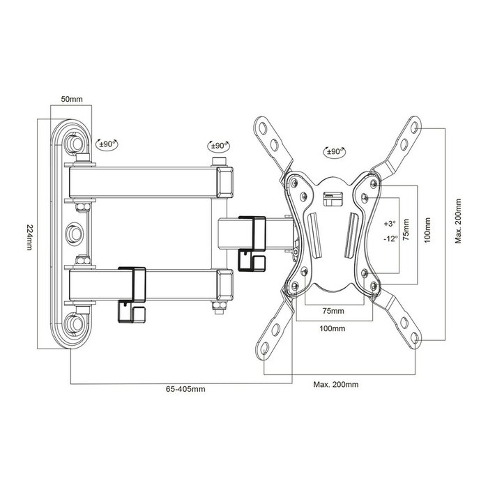 MacLean MC-418 Support de TV 23-43 pouces 30 Kg MacLean MC-418 Support de TV 23-43 pouces 30 Kg