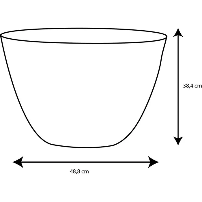 Élément - Pot de fleurs rond design intérieur/extérieur Ø 50 cm (47,8 L) - Gris anthracite - Résistant au gel et aux UV - Fabriqué en France avec matériau recyclé
