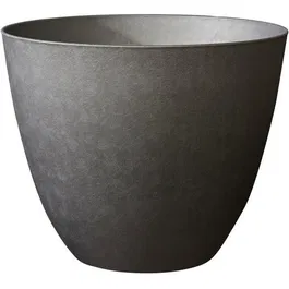 Élément - Pot de fleurs rond design intérieur/extérieur Ø 50 cm (47,8 L) - Gris anthracite - Résistant au gel et aux UV - Fabriqué en France avec matériau recyclé