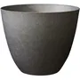 Élément - Pot de fleurs rond design intérieur/extérieur Ø 50 cm (47,8 L) - Gris anthracite - Résistant au gel et aux UV - Fabriqué en France avec matériau recyclé