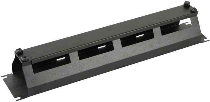Lanview Logon 2U Panneau de gestion de câbles type R 19 pouces avec couvercle noir Lanview Logon 2U Panneau de gestion de câbles type R 19 pouces avec couvercle noir
