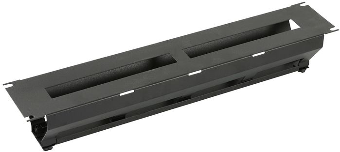 Lanview Logon 2U Panneau de gestion de câbles type R 19 pouces avec couvercle noir Lanview Logon 2U Panneau de gestion de câbles type R 19 pouces avec couvercle noir