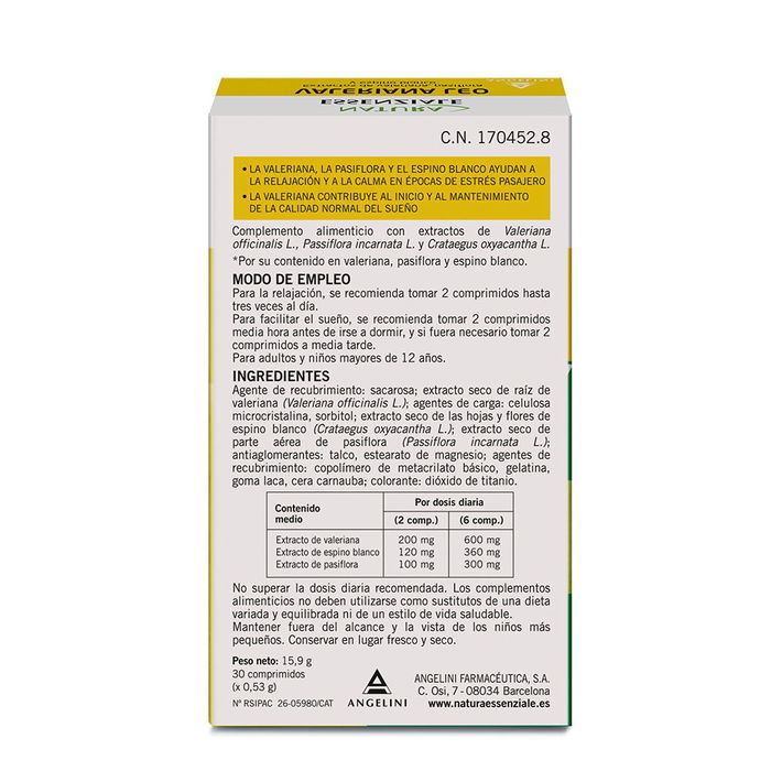 Natura Essenziale VALÉRIANE LEO 30 comprimés Relaxation et Aide au Sommeil Natura Essenziale VALÉRIANE LEO 30 comprimés Relaxation et Aide au Sommeil