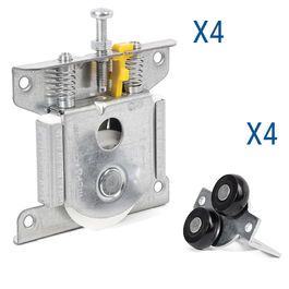 HERRAJES ALK Kit 2 Portes Supérieur+Inférieur Rolly pour Guidage A75 Sp16 Compatible avec Kit de Guidages Lugano