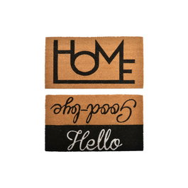 Paillasson DKD Home Decor Noir Marron Caoutchouc (75 x 45 x 1,5 cm) (2 Unités)