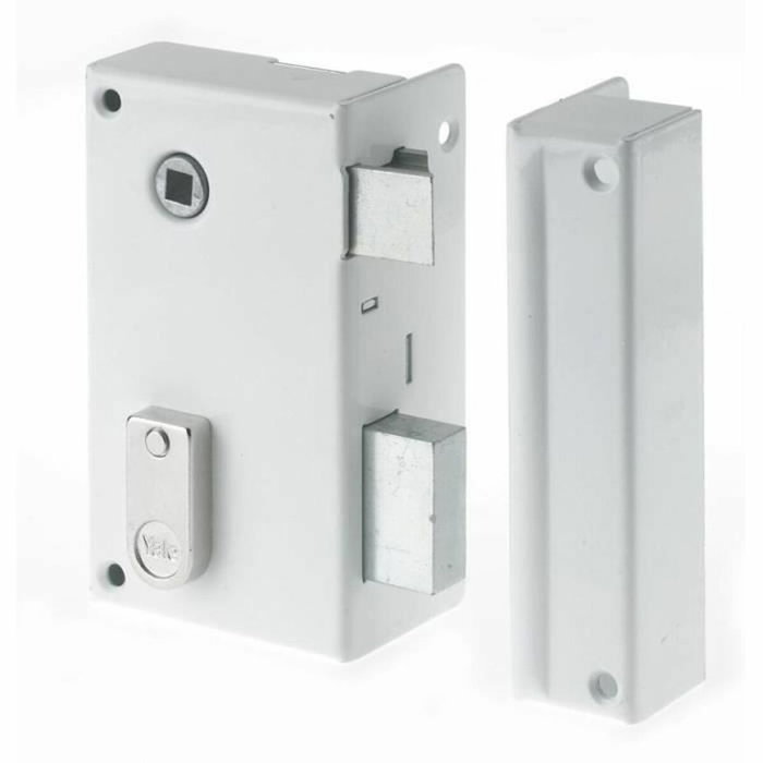 Yale Serrure en applique verticale à fouillot Droite - Blanc