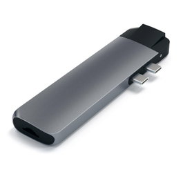 Satechi Type-C Pro Hub avec Ethernet, HDMI 4K, USB 3.0 et Micro SD, Argent