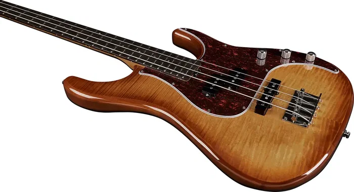 EKO Basse Électrique Aire 800 Musa 4 Cordes – Finition Honey Burst – Micros Passifs YHL – Gigbag Inclus