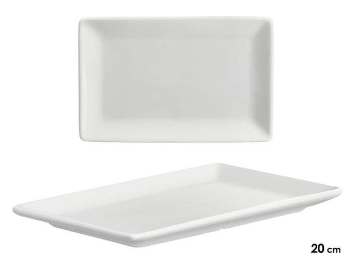 Vessia Bandeja Rectangulaire en Porcelaine 20 cm Blanc (Set de 48) Vessia Bandeja Rectangulaire en Porcelaine 20 cm Blanc (Set de 48)