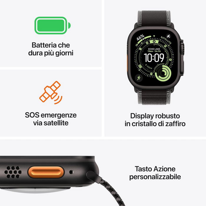 Montre intelligente Apple MEWR4QL/A Titane 49 mm Montre intelligente Apple MEWR4QL/A Titane 49 mm