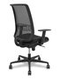 Chaise Alares Synchro 5 positions tissu Noir Base en nylon noir Accoudoir 1D Sans appui-tête Roulettes 65mm nylon