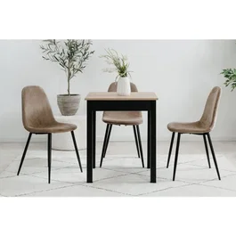 CAPRI 81A Table à Manger Carrée 4 Personnes Chêne Artisan et Noir MDF 60 x 67 x 76 cm