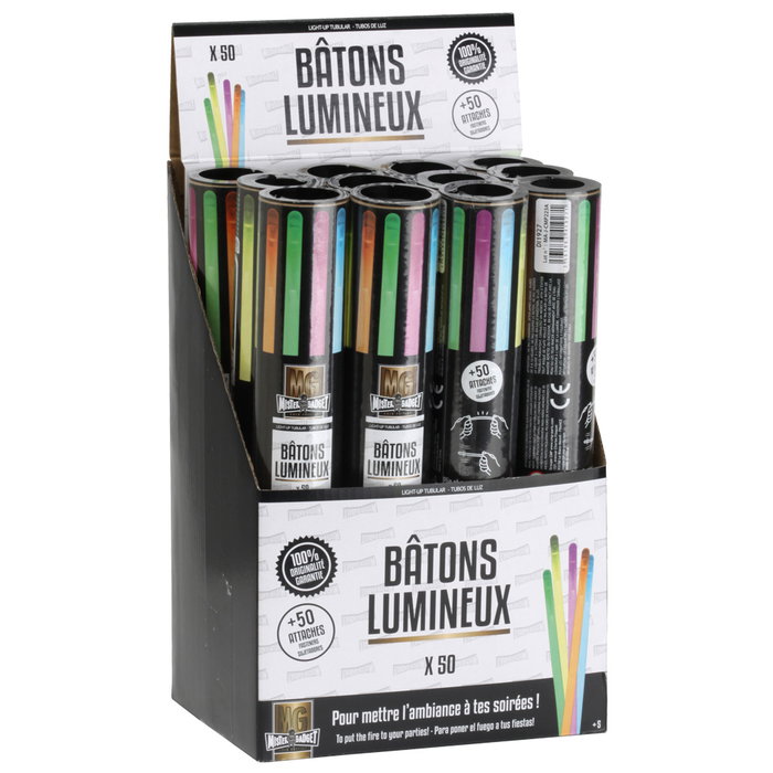 Party Time Lot de 50 bâtons lumineux 21 cm