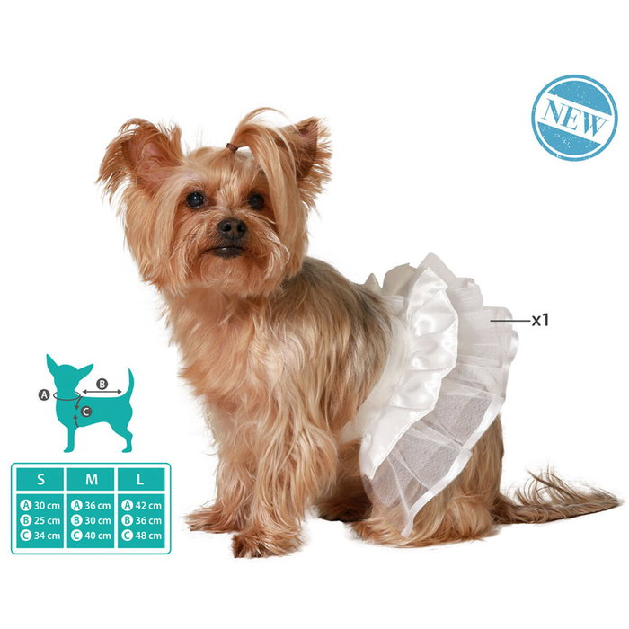 BigBuy Pets Déguisement Tutu Blanc pour Animal Taille L