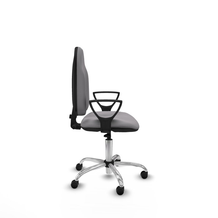 PIQUERAS Y CRESPO Chaise de bureau Algarra, Simili cuir gris, Base chromée