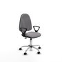 PIQUERAS Y CRESPO Chaise de bureau Algarra, Simili cuir gris, Base chromée