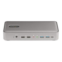 Startechcom Docking Station 12 en 1 - Station d'accueil USB-C KVM double portable avec double moniteur 4K 60Hz, Ethernet Gigabit, charge 90W+45W