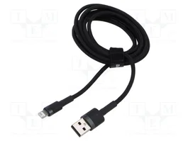 BASEUS Câble USB-A vers Apple Lightning 2m, High Speed USB 2.0, Noir/Gris