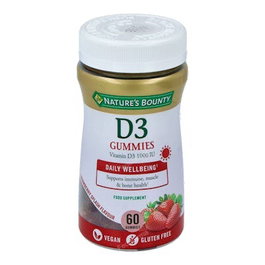 Nature's Bounty Vitamine D3 60 Gummies – Complément Alimentaire Goût Fraise