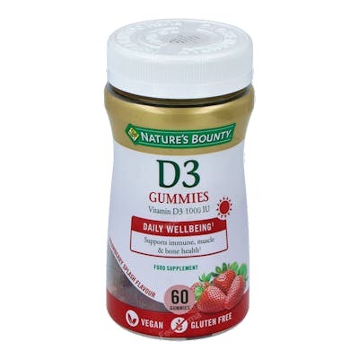Nature's Bounty Vitamine D3 60 Gummies – Complément Alimentaire Goût Fraise Nature's Bounty Vitamine D3 60 Gummies – Complément Alimentaire Goût Fraise