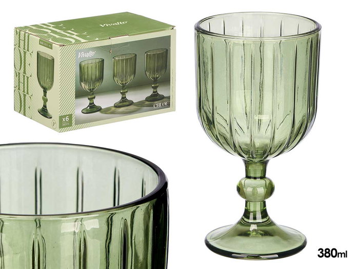 VIVALTO Copa de vino Rayas 380ml Verte VIVALTO Copa de vino Rayas 380ml Verte