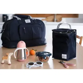 Beaba Pochette Repas Isotherme, Bleu marine, 2.8L, Compatible Biberon, Tissu Imperméable et Antitaches, Hauteur 22 cm