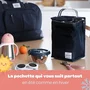Beaba Pochette Repas Isotherme, Bleu marine, 2.8L, Compatible Biberon, Tissu Imperméable et Antitaches, Hauteur 22 cm