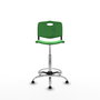Tabouret Taburete Robledo Pivotant Chlorure de polyvinyle Vert Structure chromée Sans accoudoirs Sans appui-tête Patins de chaises