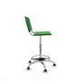 Tabouret Taburete Robledo Pivotant Chlorure de polyvinyle Vert Structure chromée Sans accoudoirs Sans appui-tête Patins de chaises