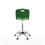 Tabouret Taburete Robledo Pivotant Chlorure de polyvinyle Vert Structure chromée Sans accoudoirs Sans appui-tête Patins de chaises