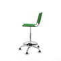 Tabouret Taburete Robledo Pivotant Chlorure de polyvinyle Vert Structure chromée Sans accoudoirs Sans appui-tête Patins de chaises