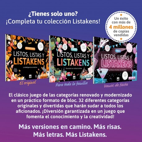 Sd games Listos Listas Y Listakens Party Jeu de société rapide et amusant 2-50 joueurs 12 ans+