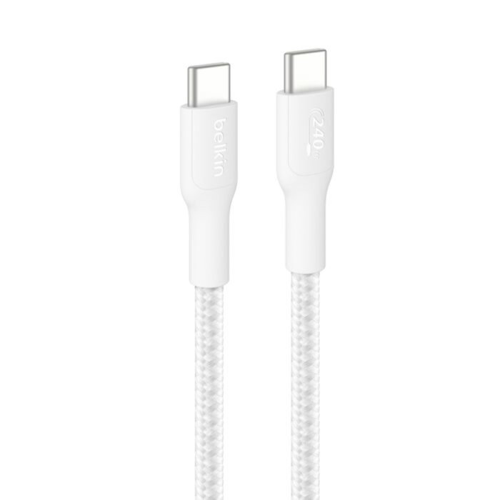Belkin Câble USB-C vers USB-C BoostCharge Pro tressé 240W 3m Blanc Belkin Câble USB-C vers USB-C BoostCharge Pro tressé 240W 3m Blanc