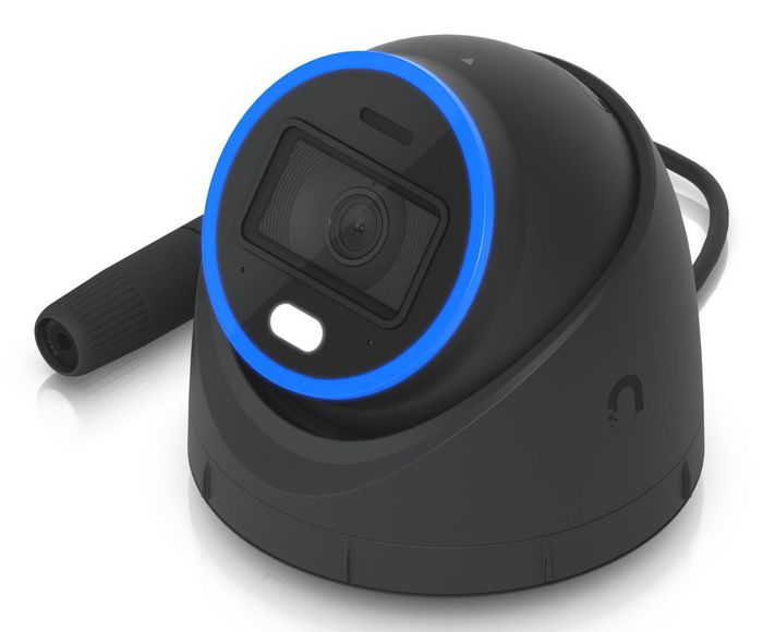 Ubiquiti Caméra dôme intérieur/extérieur Turret 4K 8MP PoE+ avec vision nocturne IR, reconnaissance faciale et audio bidirectionnel - Angle ultra-large 109.9°