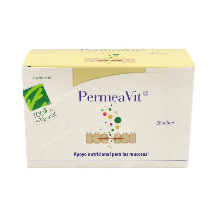 Cien Por Cien Natural Permeavit 30 Sachets Complément Alimentaire Vitamines Minéraux Amino Acides Mucosa Intestinale Cien Por Cien Natural Permeavit 30 Sachets Complément Alimentaire Vitamines Minéraux Amino Acides Mucosa Intestinale