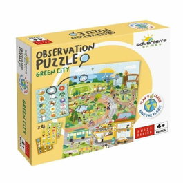 Adventerra Observation Puzzle Green City - Puzzle écologique avec poster