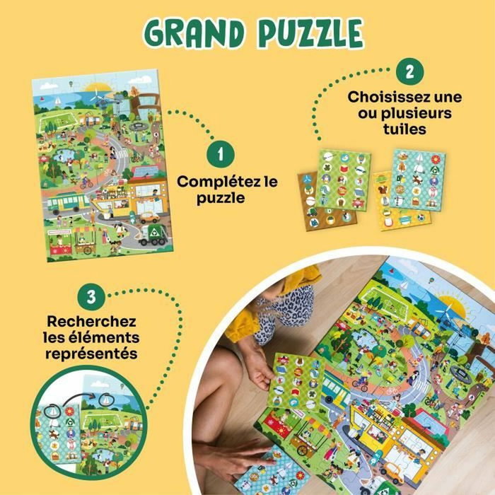 Adventerra Observation Puzzle Green City - Puzzle écologique avec poster