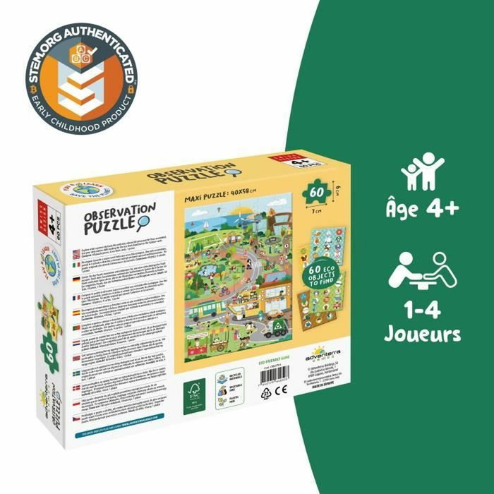 Adventerra Observation Puzzle Green City - Puzzle écologique avec poster