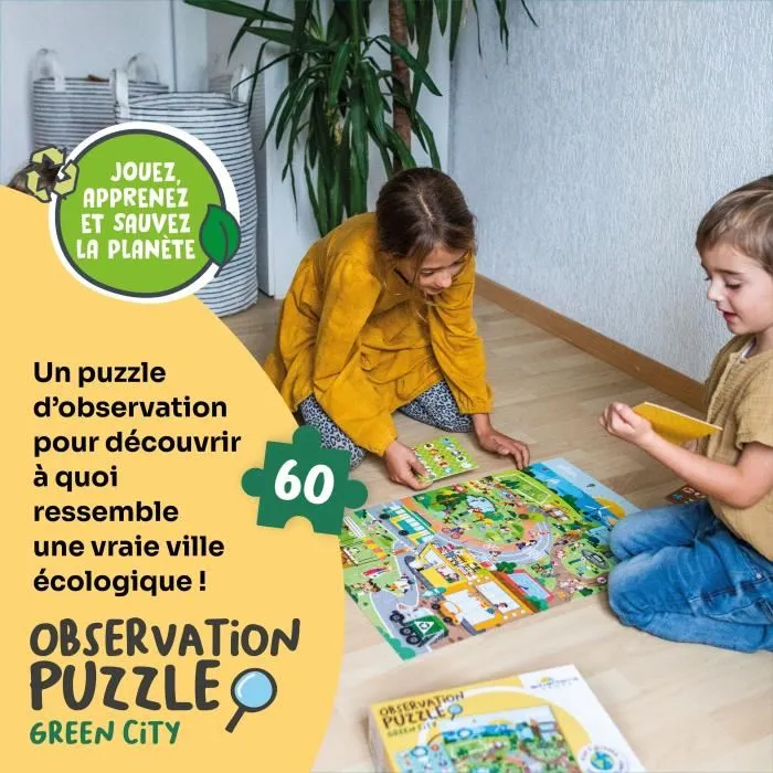 Adventerra Geomag - Puzzle éducatif Green City, 60 pièces, Découverte ville durable, Affiche incluse, À partir de 4 ans Adventerra Geomag - Puzzle éducatif Green City, 60 pièces, Découverte ville durable, Affiche incluse, À partir de 4 ans