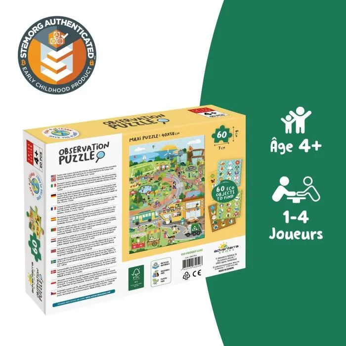 Adventerra Geomag - Puzzle éducatif Green City, 60 pièces, Découverte ville durable, Affiche incluse, À partir de 4 ans Adventerra Geomag - Puzzle éducatif Green City, 60 pièces, Découverte ville durable, Affiche incluse, À partir de 4 ans