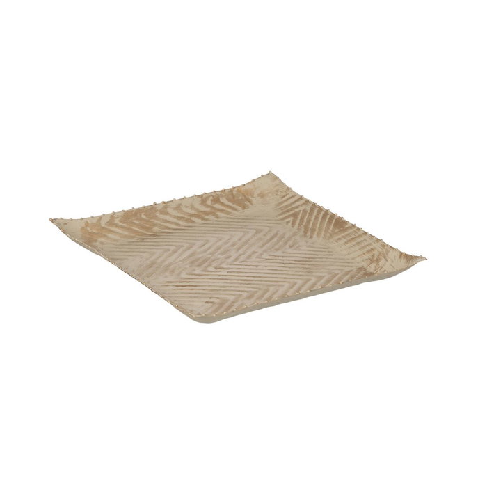 Plateau décoratif Beige Doré 26 x 26 x 2 cm Plateau décoratif Beige Doré 26 x 26 x 2 cm