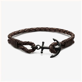 Tom Hope Bracelet TM0241 en cuir et métal marron